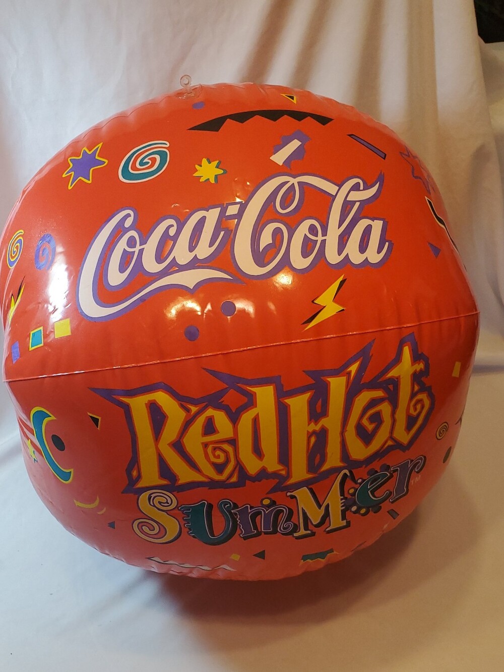Coca Cola Vtg 1996 Red Hot Summer Fun Olympics Promo 18" Inflatable Beach Ball